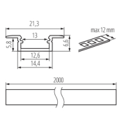 Profilo K alu 2m